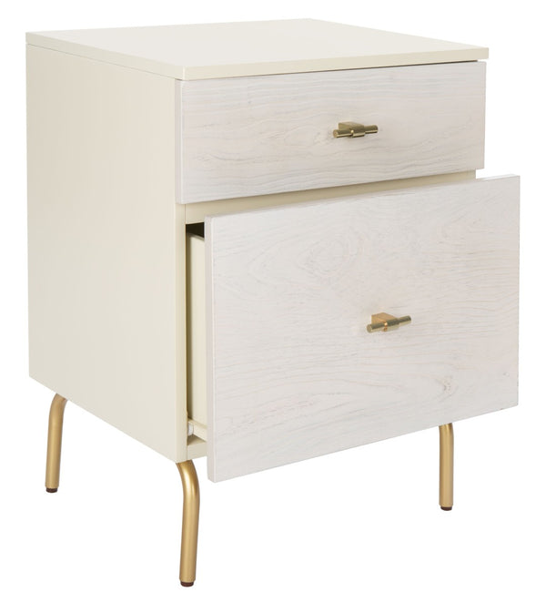 Safavieh Genevieve 2-Drawer Nightstand – Timeless Vintage Charm With Modern Design For Every Bedroom Style Cream / White Washed NST5002E
