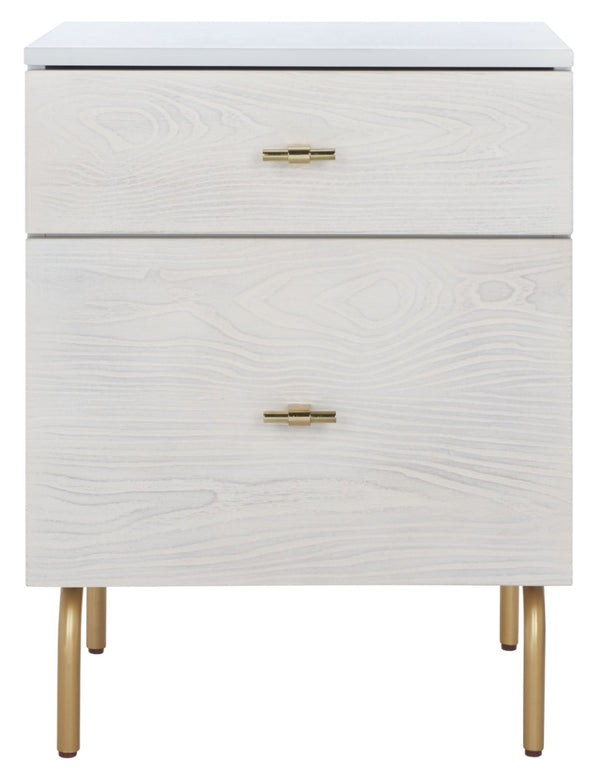 Safavieh Genevieve 2-Drawer Nightstand – Timeless Vintage Charm With Modern Design For Every Bedroom Style Grey / White Washed NST5002F