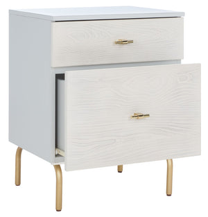 Safavieh Genevieve 2-Drawer Nightstand – Timeless Vintage Charm With Modern Design For Every Bedroom Style Grey / White Washed NST5002F