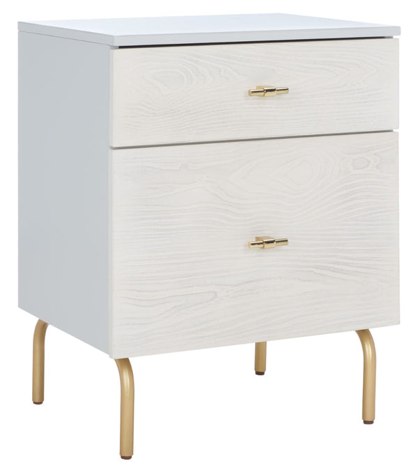 Safavieh Genevieve 2-Drawer Nightstand – Timeless Vintage Charm With Modern Design For Every Bedroom Style Grey / White Washed NST5002F