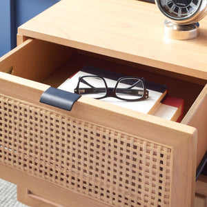 Safavieh Baisley 2-Drawer Nightstand - Mid-Century Charm Meets Coastal Style For Your Dream Bedroom Decor Natural NST5003A