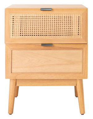 Safavieh Baisley 2-Drawer Nightstand - Mid-Century Charm Meets Coastal Style For Your Dream Bedroom Decor Natural NST5003A
