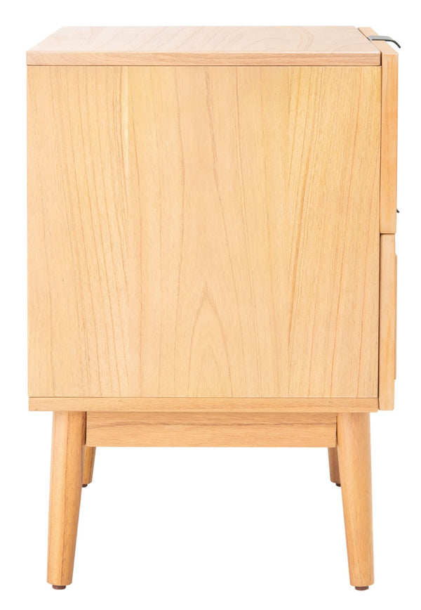 Safavieh Baisley 2-Drawer Nightstand - Mid-Century Charm Meets Coastal Style For Your Dream Bedroom Decor Natural NST5003A