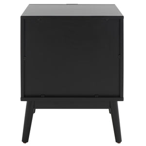 Safavieh Baisley 2-Drawer Nightstand - Mid-Century Charm Meets Coastal Style For Your Dream Bedroom Decor Black NST5003B
