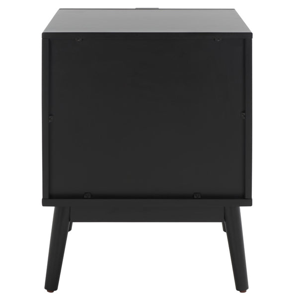 Safavieh Baisley 2-Drawer Nightstand - Mid-Century Charm Meets Coastal Style For Your Dream Bedroom Decor Black NST5003B