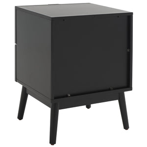 Safavieh Baisley 2-Drawer Nightstand - Mid-Century Charm Meets Coastal Style For Your Dream Bedroom Decor Black NST5003B
