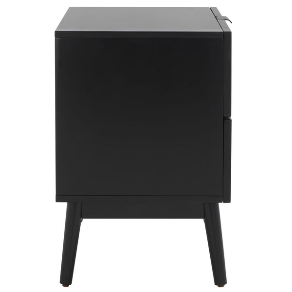 Safavieh Baisley 2-Drawer Nightstand - Mid-Century Charm Meets Coastal Style For Your Dream Bedroom Decor Black NST5003B