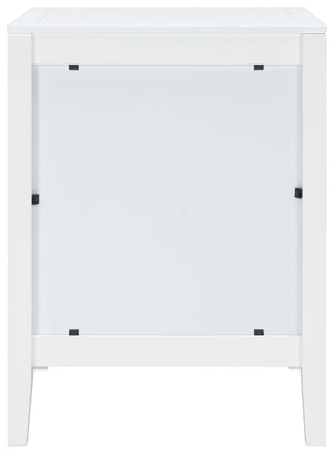 Safavieh Tegan 2-Drawer Nightstand - Modern White Mahogany Design With Antique Brass Pulls For Stylish Storage NST5004A