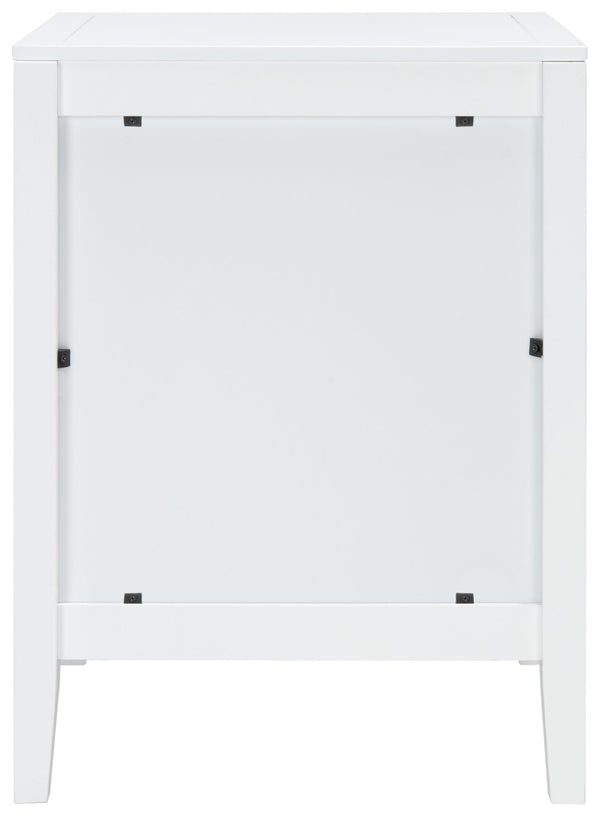 Safavieh Tegan 2-Drawer Nightstand - Modern White Mahogany Design With Antique Brass Pulls For Stylish Storage NST5004A