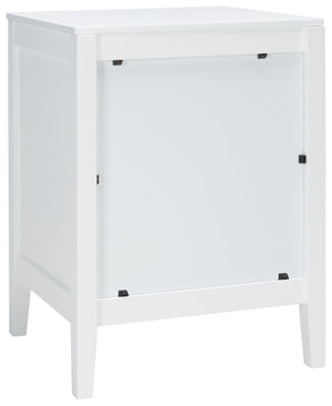 Safavieh Tegan 2-Drawer Nightstand - Modern White Mahogany Design With Antique Brass Pulls For Stylish Storage NST5004A
