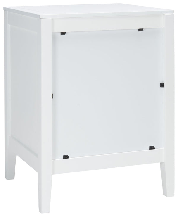 Safavieh Tegan 2-Drawer Nightstand - Modern White Mahogany Design With Antique Brass Pulls For Stylish Storage NST5004A