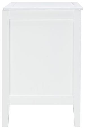 Safavieh Tegan 2-Drawer Nightstand - Modern White Mahogany Design With Antique Brass Pulls For Stylish Storage NST5004A