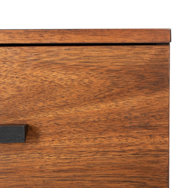 Safavieh Marquise 1-Drawer Nightstand: Modern Industrial Design With Warm Mahogany & Metal Frame Storage Solution NST5005A