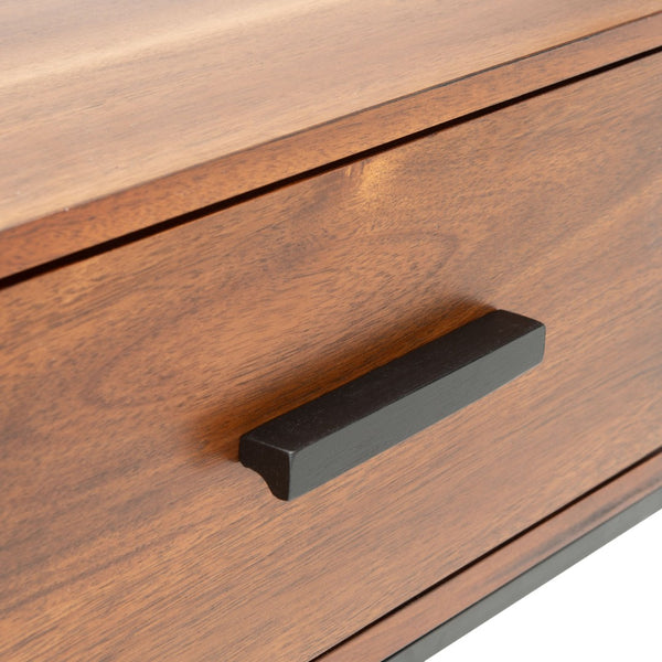 Safavieh Marquise 1-Drawer Nightstand: Modern Industrial Design With Warm Mahogany & Metal Frame Storage Solution NST5005A