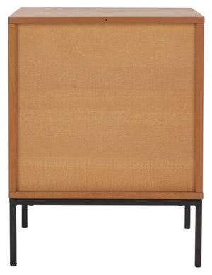 Safavieh Zadie Coastal Chic 2-Drawer Nightstand With Rattan Fronts For Stylish Bedroom Storage Solutions Natural With Natural Rattan / Black Legs NST5007C