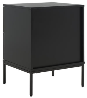 Safavieh Zadie Coastal Chic 2-Drawer Nightstand With Rattan Fronts For Stylish Bedroom Storage Solutions Black With Natural Rattan / Black Legs NST5007D