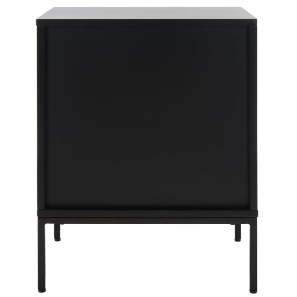 Safavieh Zadie Coastal Chic 2-Drawer Nightstand With Rattan Fronts For Stylish Bedroom Storage Solutions Black NST5007E