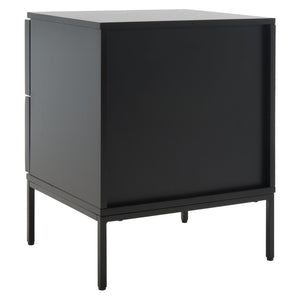 Safavieh Zadie Coastal Chic 2-Drawer Nightstand With Rattan Fronts For Stylish Bedroom Storage Solutions Black NST5007E