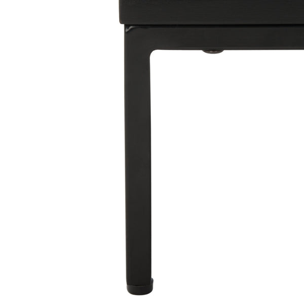 Safavieh Zadie Coastal Chic 2-Drawer Nightstand With Rattan Fronts For Stylish Bedroom Storage Solutions Black NST5007E