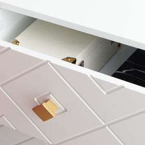 Safavieh Wilfred Stylish 2-Drawer Nightstand With Diamond Pattern & Gold Accents For Elegant Bedroom Decor NST5009A