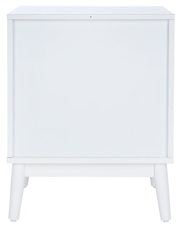 Safavieh Tay Modern Two-Drawer Nightstand With Chic Chevron Pattern And Whitewashed Frame For Stylish Storage NST5011A