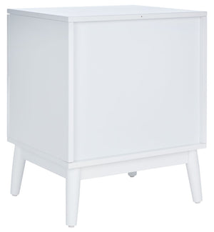 Safavieh Tay Modern Two-Drawer Nightstand With Chic Chevron Pattern And Whitewashed Frame For Stylish Storage NST5011A