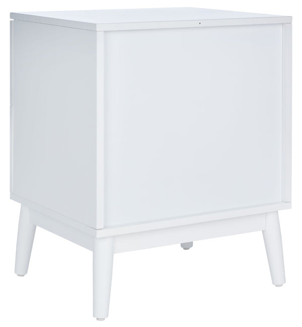 Safavieh Tay Modern Two-Drawer Nightstand With Chic Chevron Pattern And Whitewashed Frame For Stylish Storage NST5011A