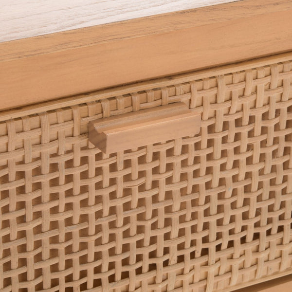 Safavieh Miya Nightstand With Rattan Detailing: Modern Storage Solutions For A Stylish Bedroom Retreat Natural NST5012A