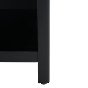 Safavieh Miya Nightstand With Rattan Detailing: Modern Storage Solutions For A Stylish Bedroom Retreat Black / Natural NST5012B