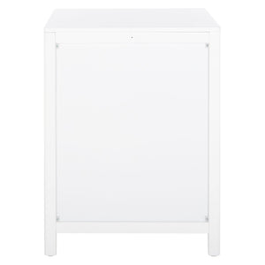 Safavieh Miya Nightstand With Rattan Detailing: Modern Storage Solutions For A Stylish Bedroom Retreat White / Natural NST5012C