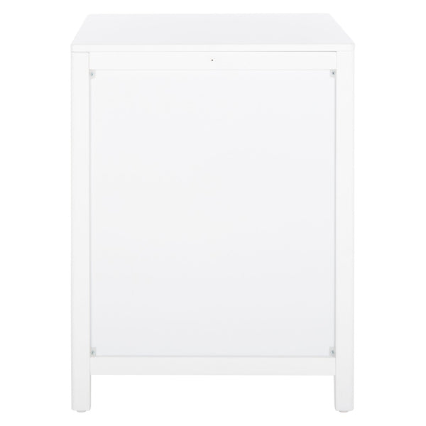 Safavieh Miya Nightstand With Rattan Detailing: Modern Storage Solutions For A Stylish Bedroom Retreat White / Natural NST5012C