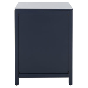 Safavieh Miya Nightstand With Rattan Detailing: Modern Storage Solutions For A Stylish Bedroom Retreat Navy / Natural NST5012E