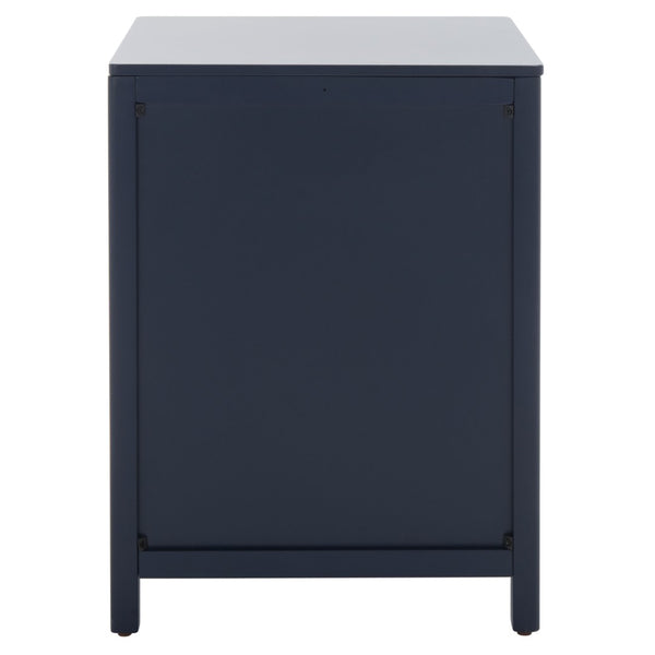 Safavieh Miya Nightstand With Rattan Detailing: Modern Storage Solutions For A Stylish Bedroom Retreat Navy / Natural NST5012E