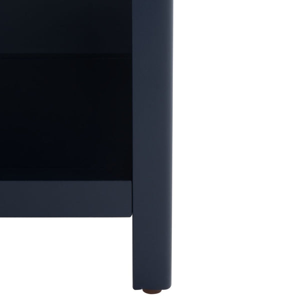 Safavieh Miya Nightstand With Rattan Detailing: Modern Storage Solutions For A Stylish Bedroom Retreat Navy / Natural NST5012E