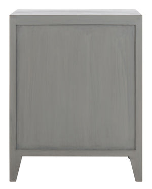 Safavieh Thea Exquisitely Carved Nightstand - Artisan Design With Single-Door Storage For Elegant Bedrooms Grey Walnut NST5300B