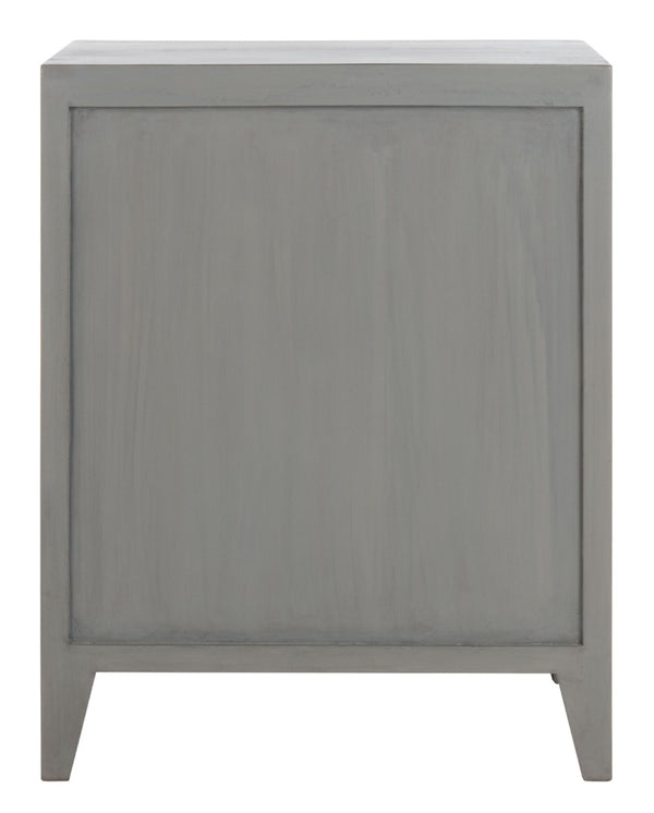Safavieh Thea Exquisitely Carved Nightstand - Artisan Design With Single-Door Storage For Elegant Bedrooms Grey Walnut NST5300B
