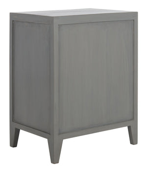 Safavieh Thea Exquisitely Carved Nightstand - Artisan Design With Single-Door Storage For Elegant Bedrooms Grey Walnut NST5300B