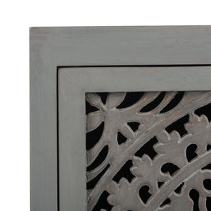 Safavieh Thea Exquisitely Carved Nightstand - Artisan Design With Single-Door Storage For Elegant Bedrooms Grey Walnut NST5300B