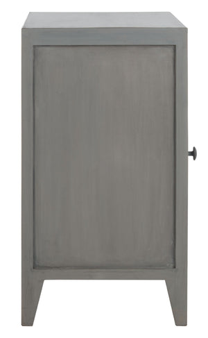 Safavieh Thea Exquisitely Carved Nightstand - Artisan Design With Single-Door Storage For Elegant Bedrooms Grey Walnut NST5300B