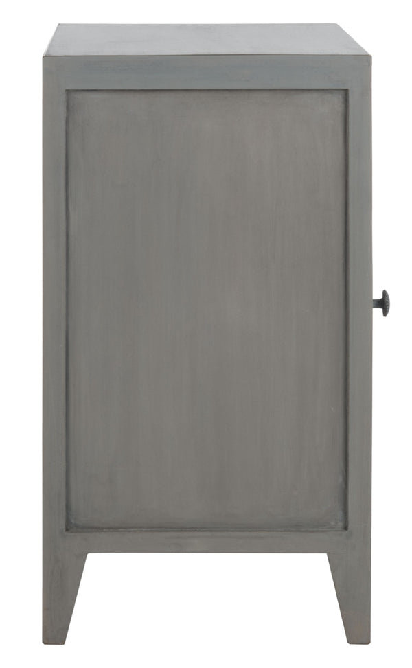 Safavieh Thea Exquisitely Carved Nightstand - Artisan Design With Single-Door Storage For Elegant Bedrooms Grey Walnut NST5300B