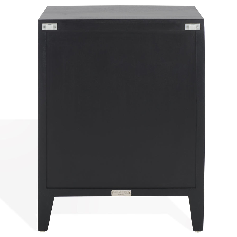 Safavieh Thea Elegant 1-door Carved Nightstand In Rich Brown – Timeless Design For Your Bedroom Style! Black Wood Nst5300d