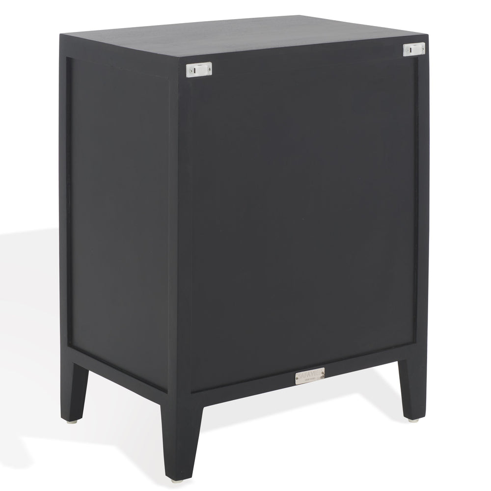 Safavieh Thea Elegant 1-door Carved Nightstand In Rich Brown – Timeless Design For Your Bedroom Style! Black Wood Nst5300d