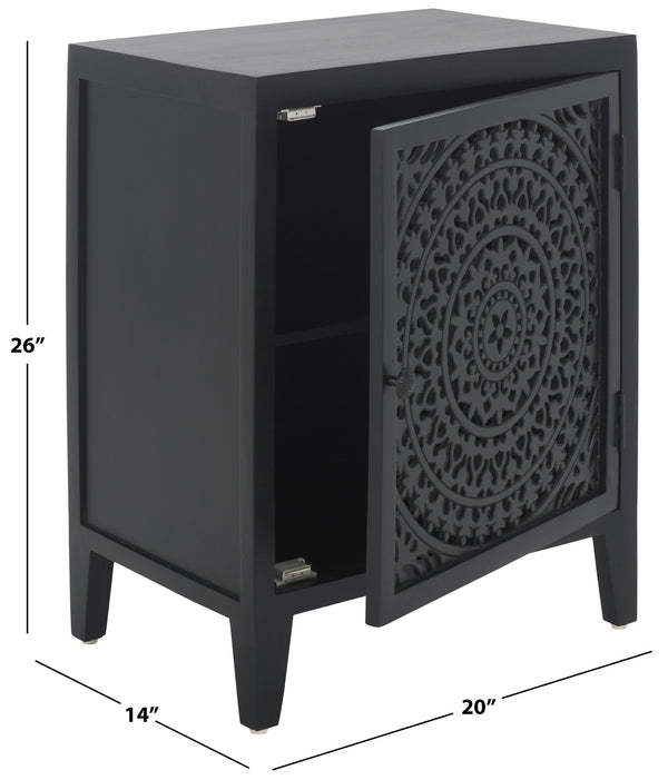 Safavieh Thea Elegant 1-door Carved Nightstand In Rich Brown – Timeless Design For Your Bedroom Style! Black Wood Nst5300d