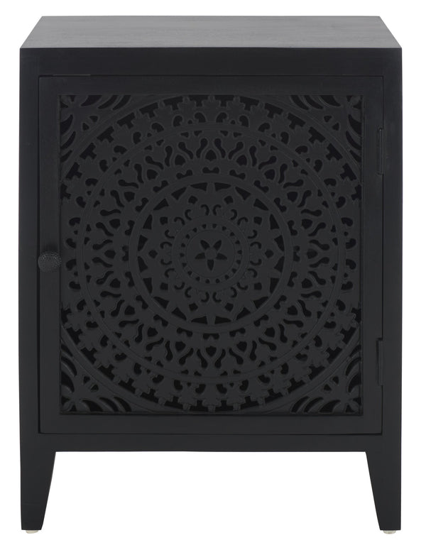Safavieh Thea Elegant 1-door Carved Nightstand In Rich Brown – Timeless Design For Your Bedroom Style! Black Wood Nst5300d