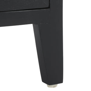 Safavieh Thea Elegant 1-door Carved Nightstand In Rich Brown – Timeless Design For Your Bedroom Style! Black Wood Nst5300d