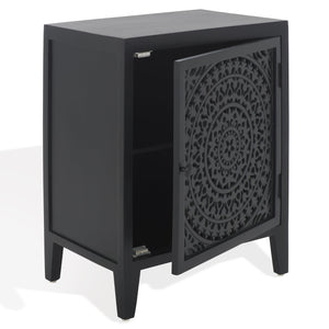 Safavieh Thea Elegant 1-door Carved Nightstand In Rich Brown – Timeless Design For Your Bedroom Style! Black Wood Nst5300d