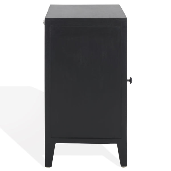 Safavieh Thea Elegant 1-door Carved Nightstand In Rich Brown – Timeless Design For Your Bedroom Style! Black Wood Nst5300d
