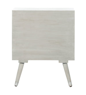 Safavieh Brandy Textured Nightstand - Mid-Century Modern Design With Rich Grey Walnut Finish & Compact Storage NST5301A