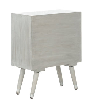 Safavieh Brandy Textured Nightstand - Mid-Century Modern Design With Rich Grey Walnut Finish & Compact Storage NST5301A