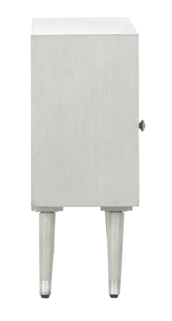 Safavieh Brandy Textured Nightstand - Mid-Century Modern Design With Rich Grey Walnut Finish & Compact Storage NST5301A